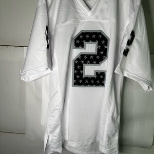 STARTER White Jersey with Black Leaf Pattern custom autographed by J. Russell